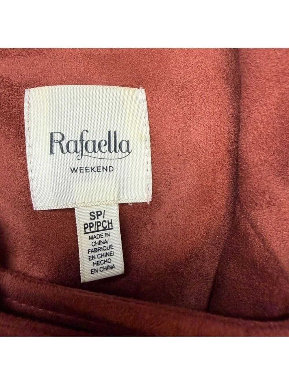 Rafaella Women's Petite Orange Faux Suede Lined Moto Jacket Size S Petite - Picture 7 of 13